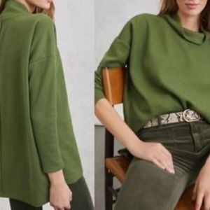 Perfect green ANTHROPOLOGIE mock neck *OVERSIZED* ribbed sweater - Size Small